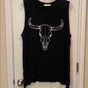 Criss Cross Neck Tank Top 2X